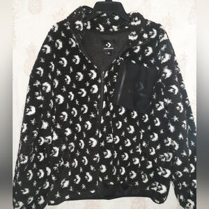 Converse Monochrome Patterned Fleece Jacket Extra Large